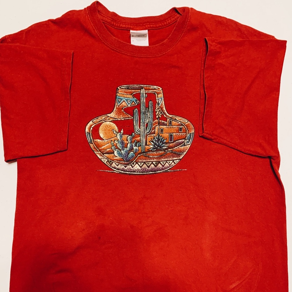 Vintage 90s Goldman Aztec Cactus Desert Tshirt